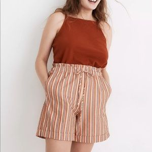 NWT Drawstring Pull-On Mid-Length Shorts in Rainbow Stripe